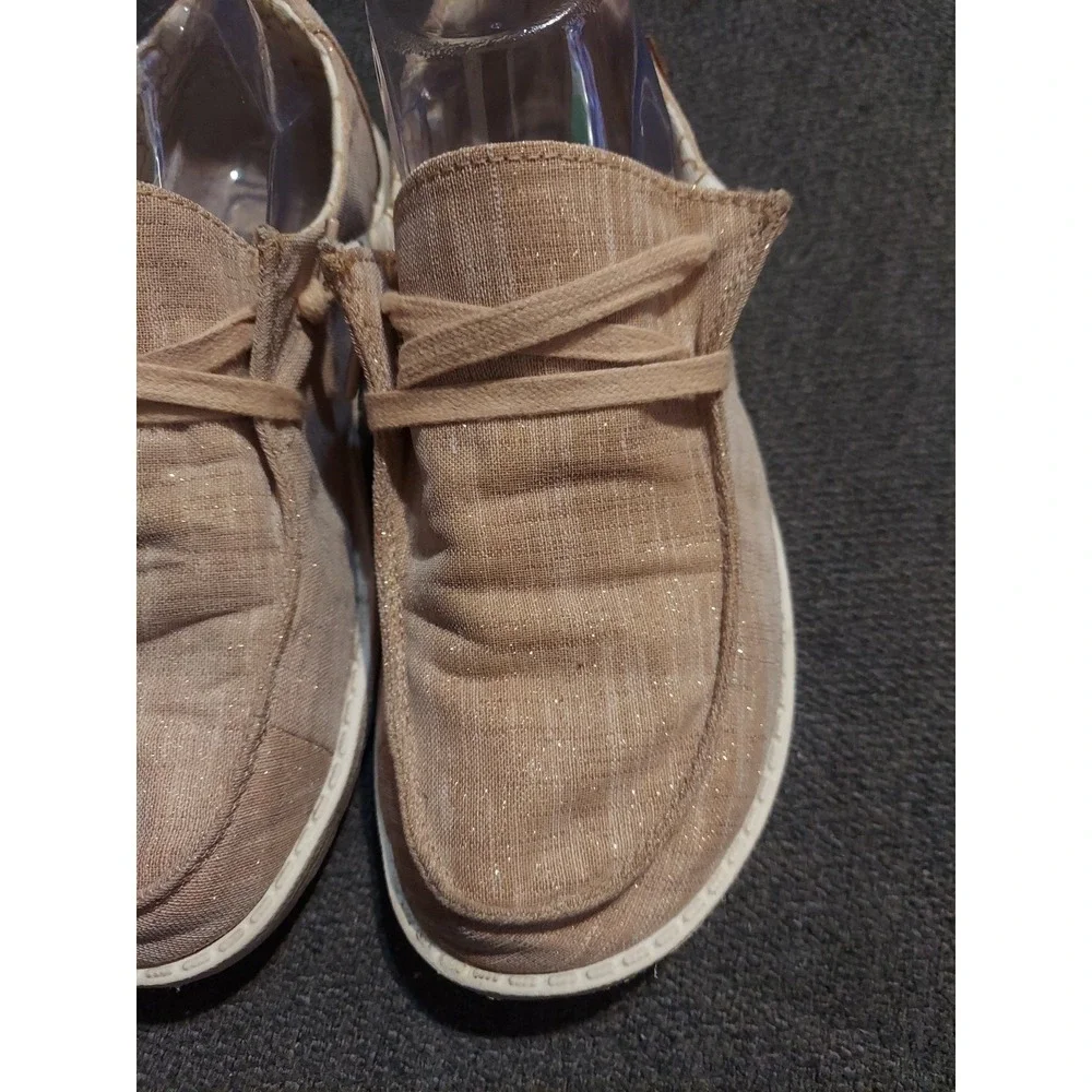 HEY DUDE Wendy Sparkling Rose Gold Slip On Shoes Casual Lightweight Womens 7 Y2K